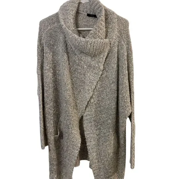 RDI Wrap Cowl Sweater Large Gray Oversized with Buttons - Picture 1 of 10